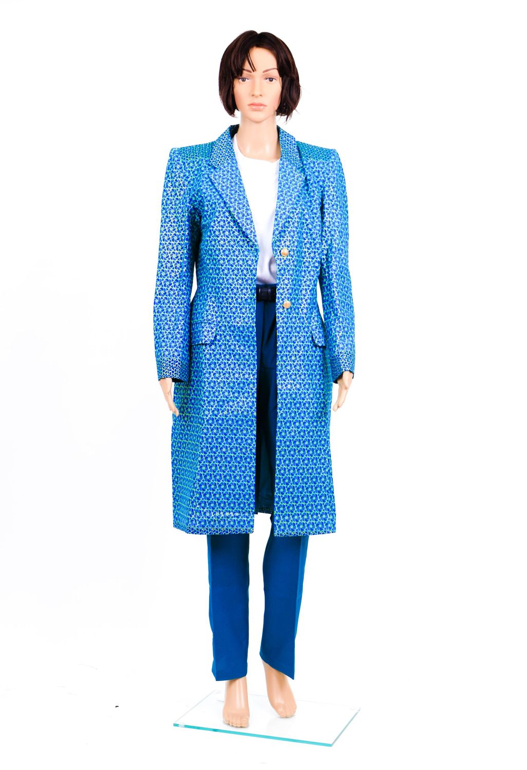 Veste longue bleue