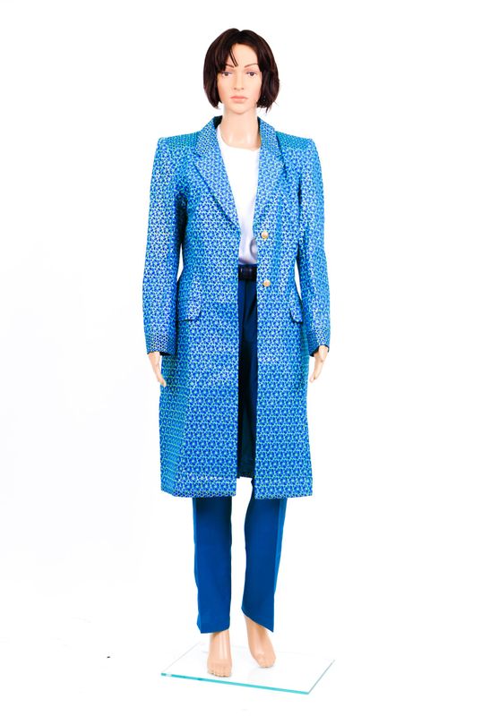 Veste longue bleue