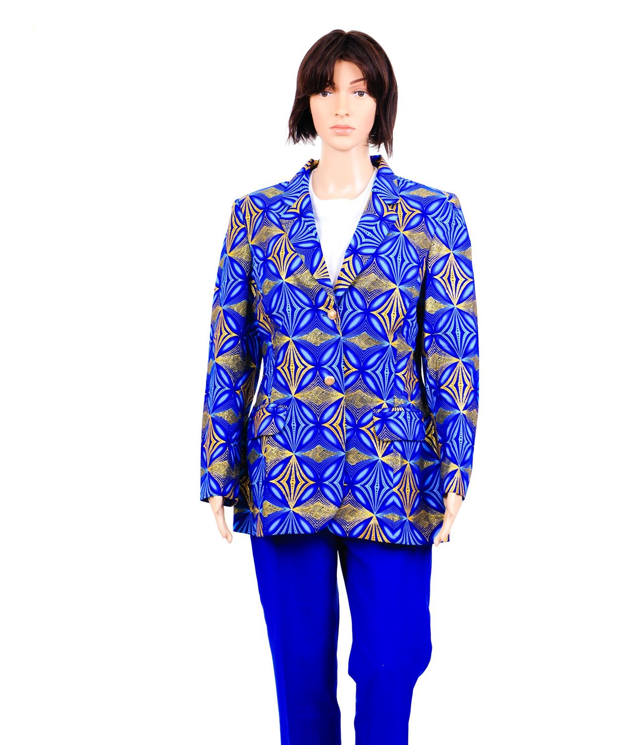 Tailleur bleu électrique