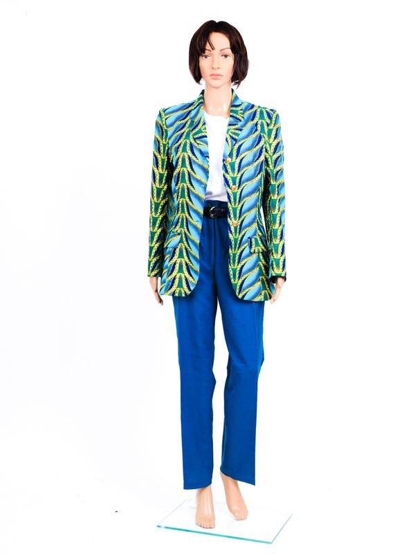 Veste nuances de verts et bleus