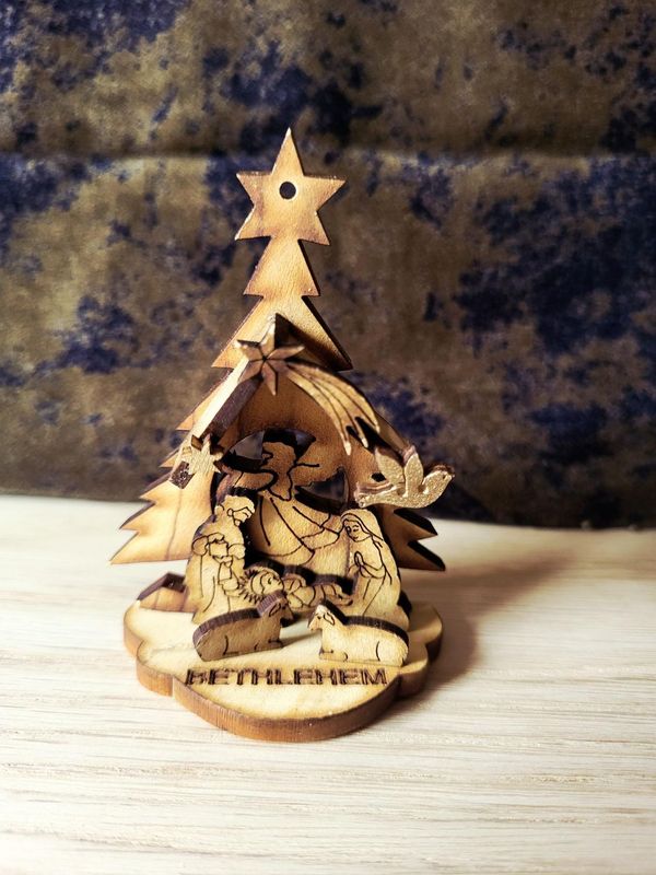 Nativité Fond Sapin Etoile 3D