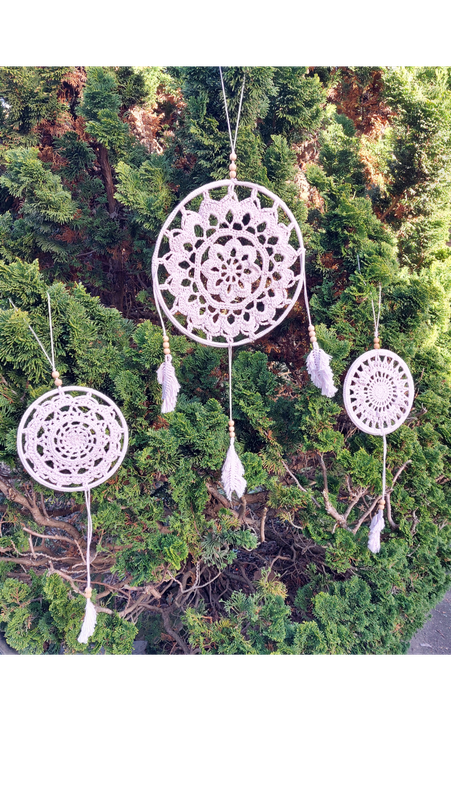 Gehäkelte Traumfänger – 3er-Set im Boho-Stil