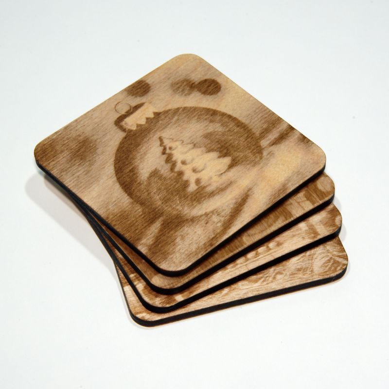 🎄 Świąteczne podkładki pod kubek / szklankę – komplet 4 sztuk 🎄