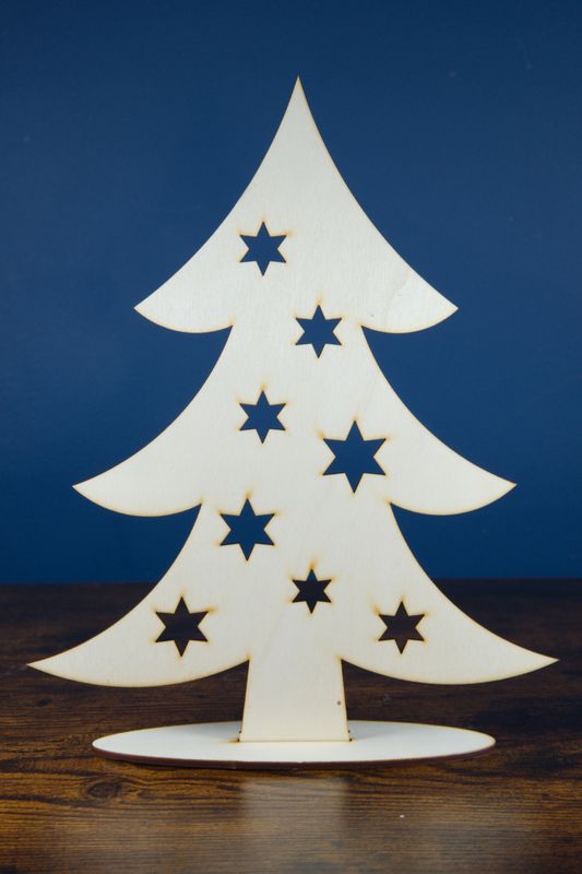 🎄 Drewniana Choinka Bożonarodzeniowa ze Sklejki – 23 cm 🎄