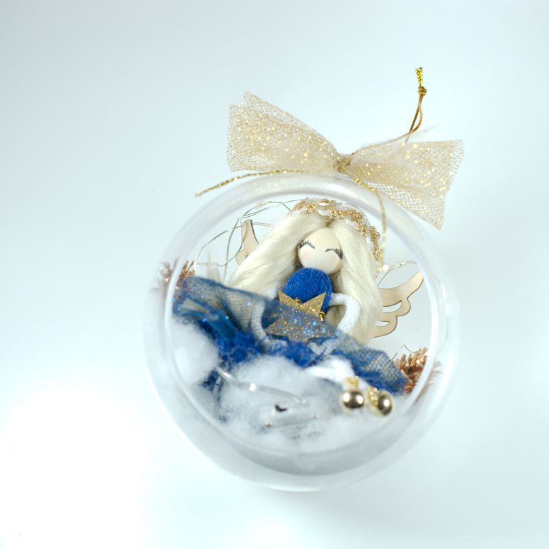 ✨ Ręcznie robiony aniołek w bombce – ok. 12 cm ✨