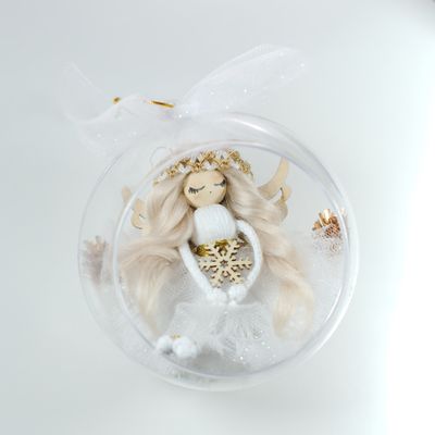 ✨ Ręcznie robiony aniołek w bombce – ok. 12 cm ✨