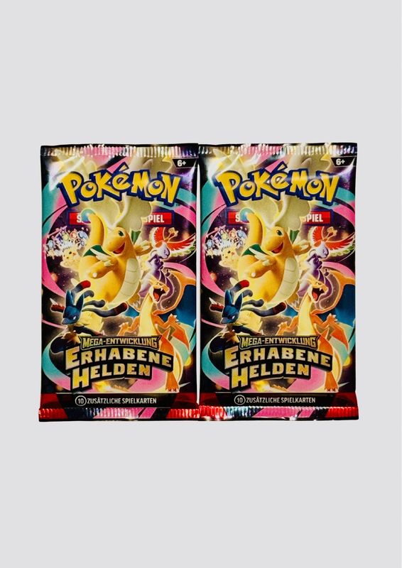 Pokémon - Erhabene Helden - Deutsch - 2 Booster Packs & PackHunter Toploader - Sammelkartenspiel