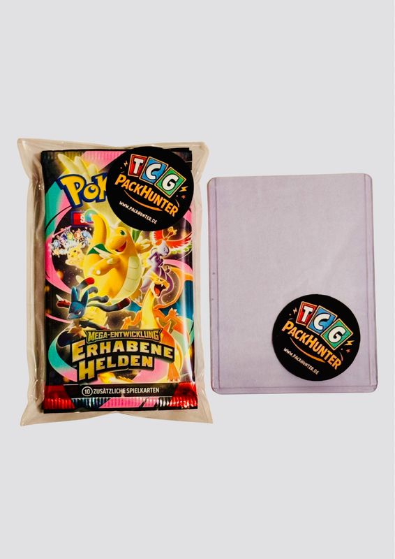 Pokémon - Erhabene Helden - Deutsch - 4 Booster Packs & PackHunter Toploader - Sammelkartenspiel
