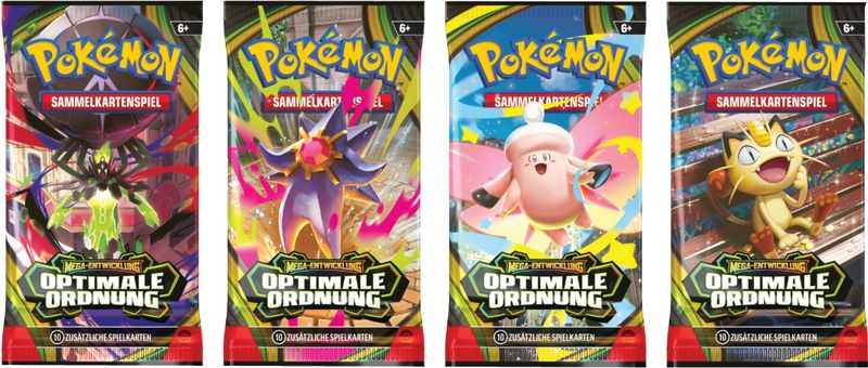 Pokémon - Optimale Ordnung - Deutsch - 4 Booster Packs & PackHunter Toploader - Sammelkartenspiel