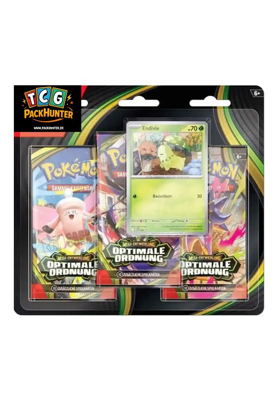 Pokemon Optimale Ordnung 3-Pack Blister - Deutsch - 1 Booster Packs & PackHunter Toploader - Sammelkartenspiel
