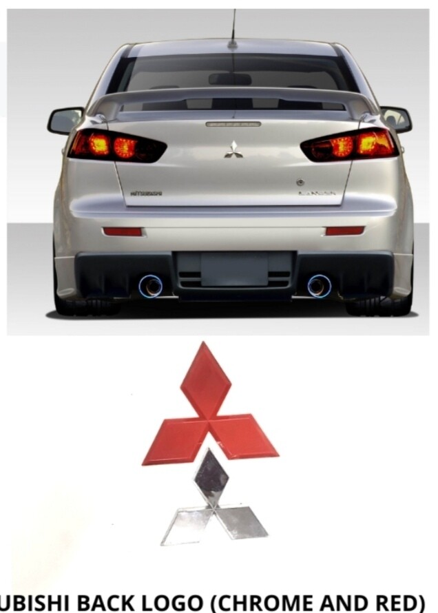 Mitsubishi back logo ( Chrome and red)