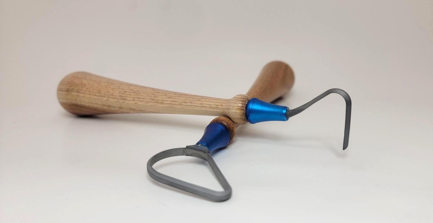 Shellbark Hickory Handmade Wooden Handled Carbide Trimming Tools for Pottery and Ceramics Wood