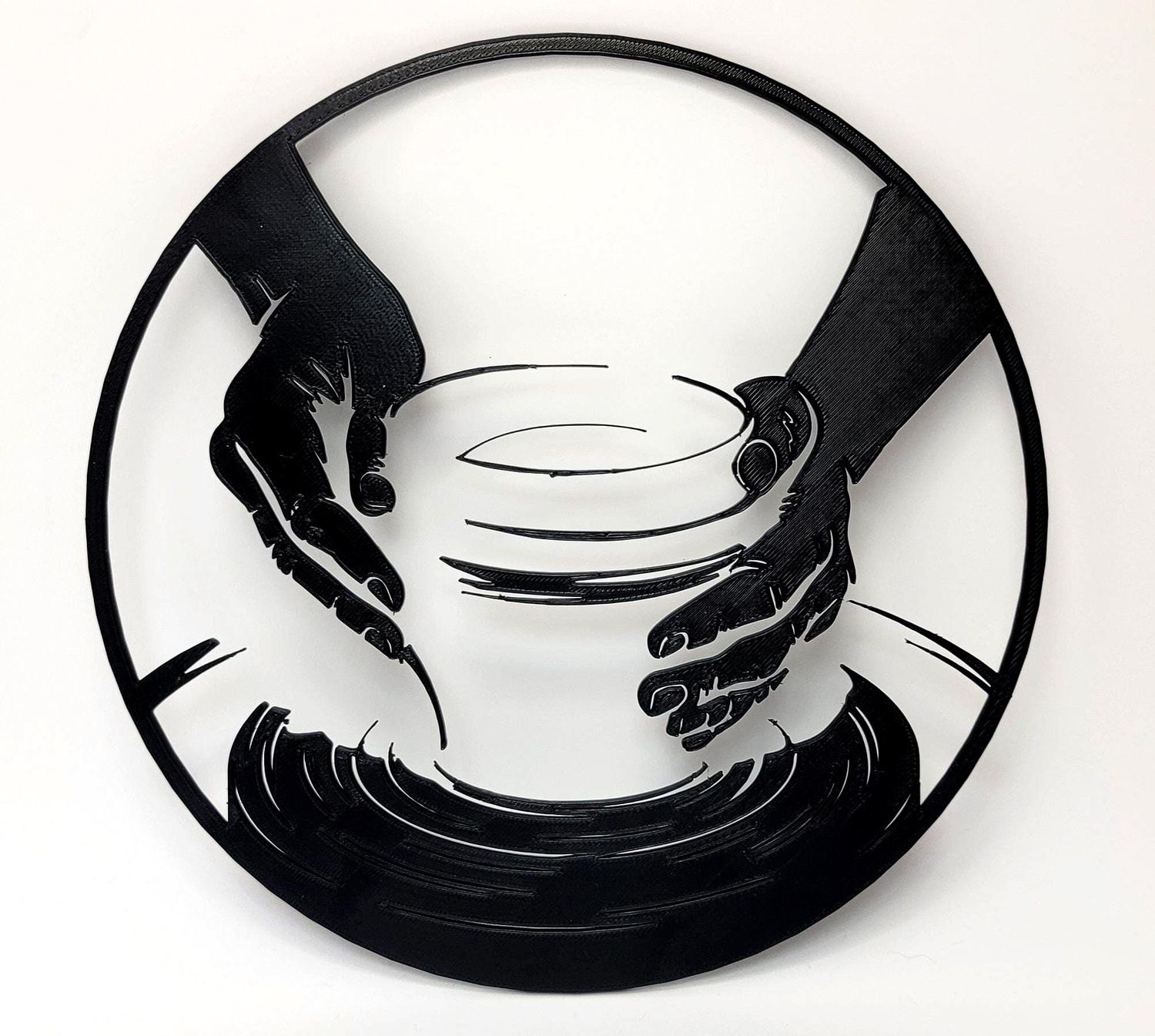 3D Printed Art: Potter&#39;s Hands Silhouette