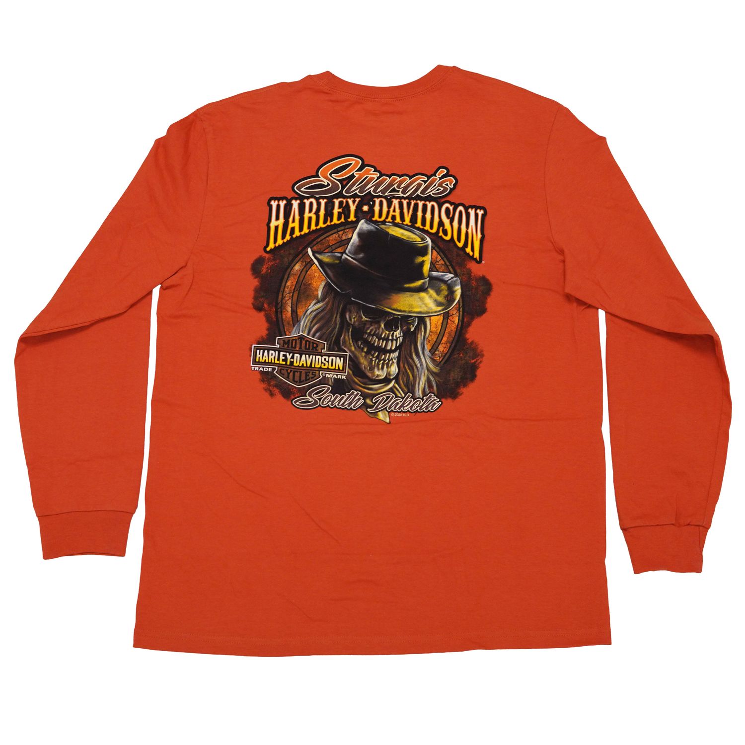 90s XL STURGIS vtg tシャツ オレンジ ハーレー バイカー Sturgis Harley-Davidson® Men's Cowboy Vintage Orange Long Sleeve T
