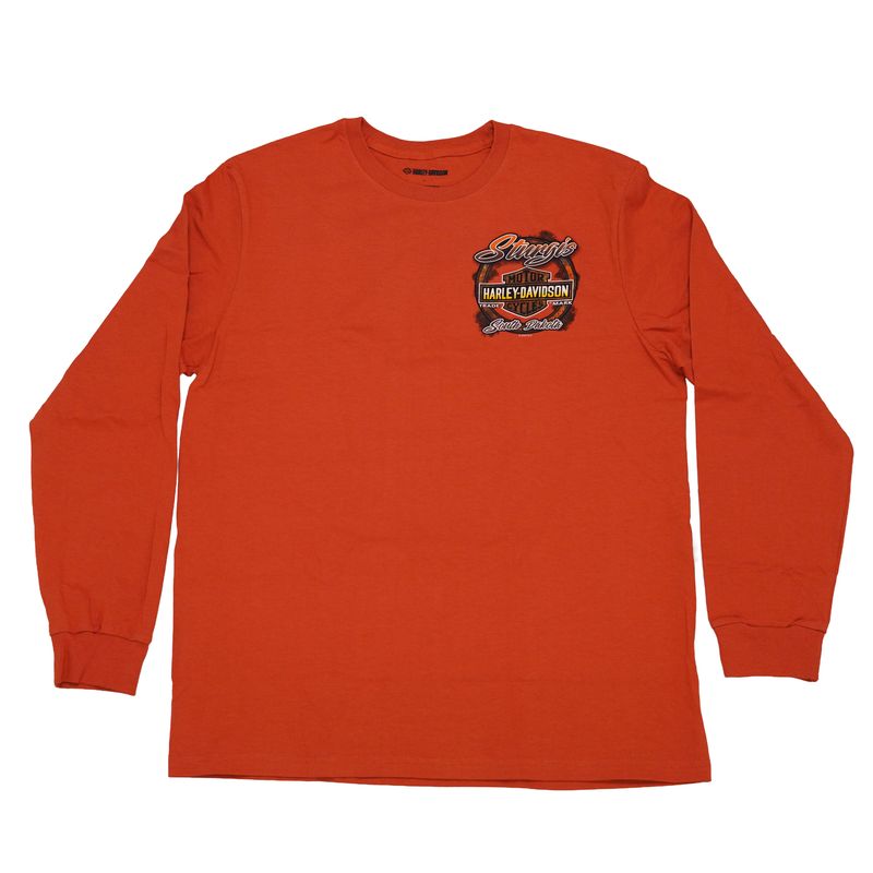 90s XL STURGIS vtg tシャツ オレンジ ハーレー バイカー Sturgis Harley-Davidson® Men's Cowboy Vintage Orange Long Sleeve T