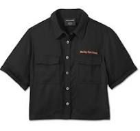 Harley-Davidson® Women's Old English Rose Cropped Short Sleeve