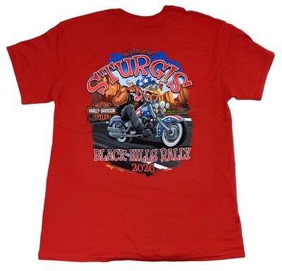 HARLEY-DAVIDSON STURGIS Tシャツ XL 2026 Sturgis Harley-Davidson® Men's 86th Rally Eagle Knevil - Red