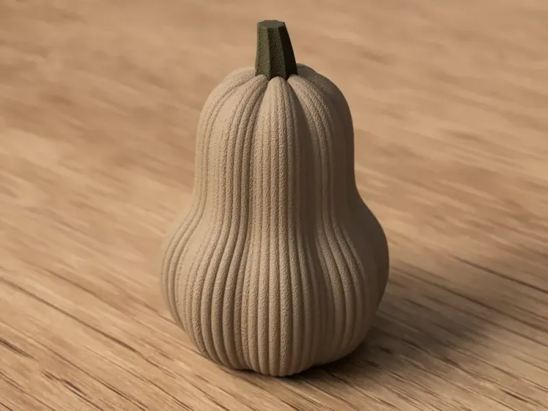3D-geprinte Kalebas – Warme Herfstdecoratie met Geribbeld Design