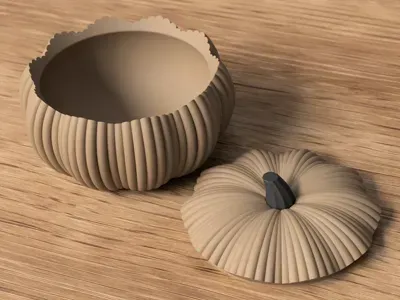 Grote 3D-geprinte Pompoen โ Herfstdecoratie & Opberger Grote 3D-geprinte Pompoen โ Herfstdecoratie & Opberger