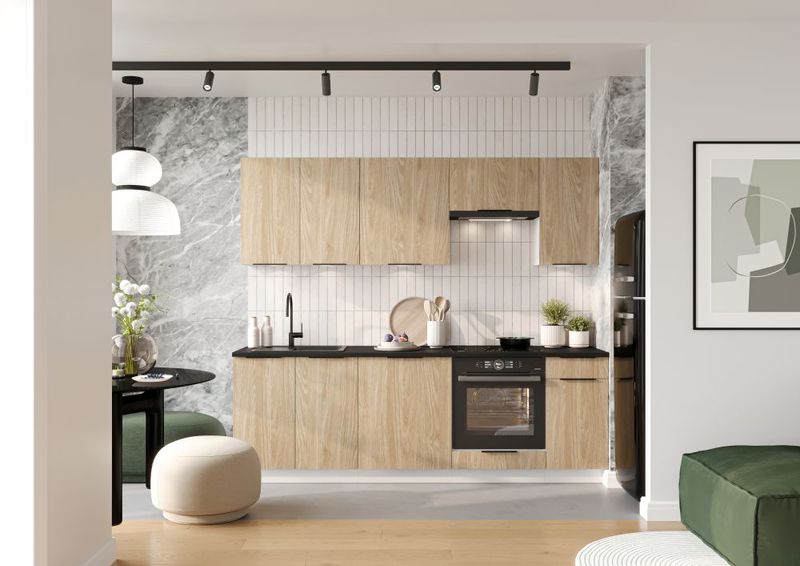 Sienna geölte Eiche / Weiß 2,4, ohne Arbeitsplatte