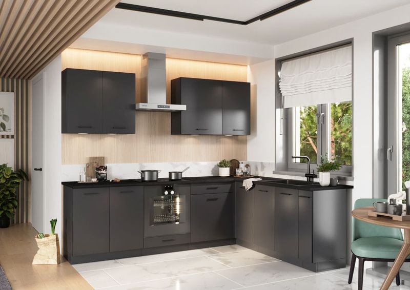 Modell Azura in Graphit, Stärke 2,0 cm oder 2,6 cm, ohne Arbeitsplatte