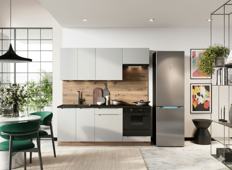 Küchenmöbel-Set IONA 2,0 in Hellgrau Matt (Modell DA), ohne Arbeitsplatte