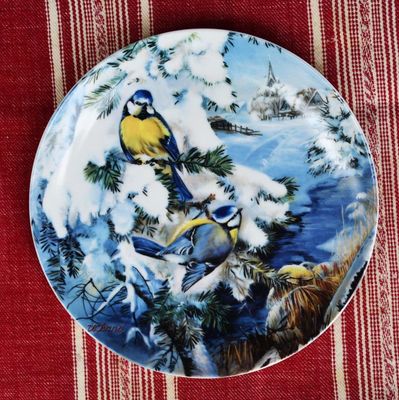 Колекционна чиния  Колекционна чиния "Vogel im Winter" - "Hutschenreuther"