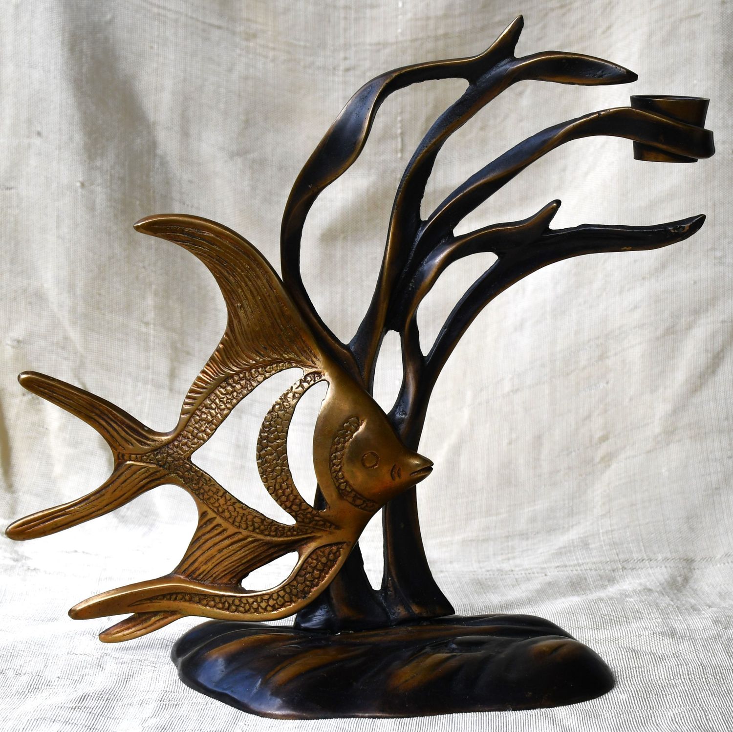 Месингов свещник/скулптура "Морско дъно" - СССР