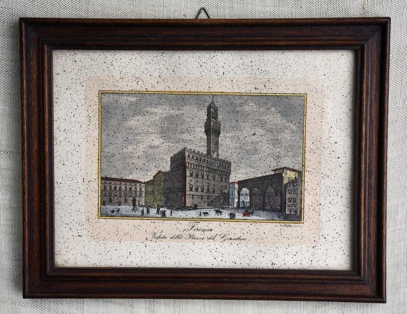 Сет от две ръчно оцветени гравюри "Флоренция"