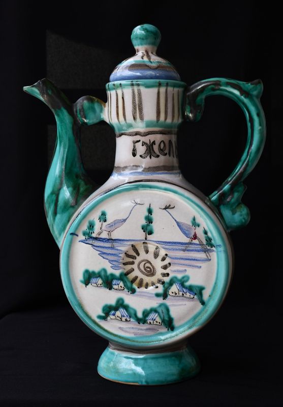 Голяма стомна-кумган. Гжель - СССР.