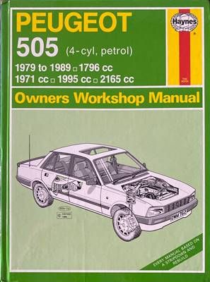 Peugeot 505 (4-cyl, petrol) 1979 to 1989 Owners Workshop Manual