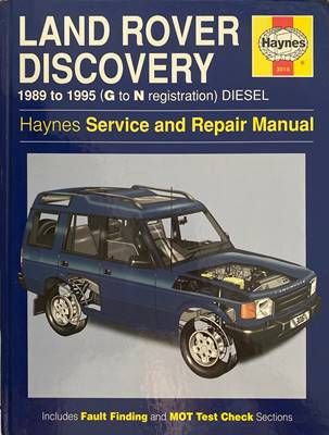 Land Rover Discovery 1989 to 1995 (G to N registration) Diesel Service and Repair Manual