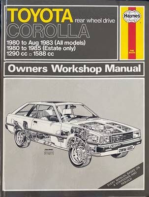 Toyota Corolla rear wheel drive 1980 to Aug 1983 (All models) 1980 to 1985 (Estate only) Owners Workshop Manual