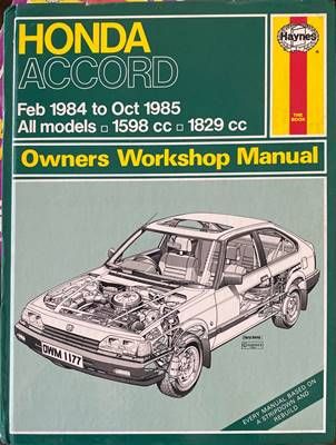 Honda Accord Feb 1984 to Oct 1985 Owners Workshop Manual