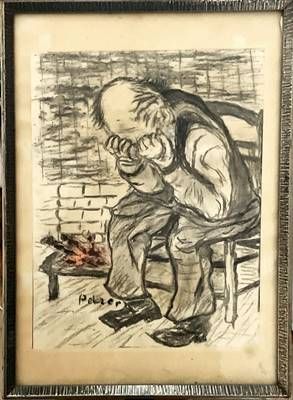 Картина молив, хартия в рамка