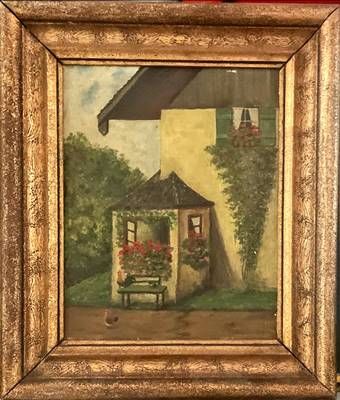 Картина масло, картон в рамка