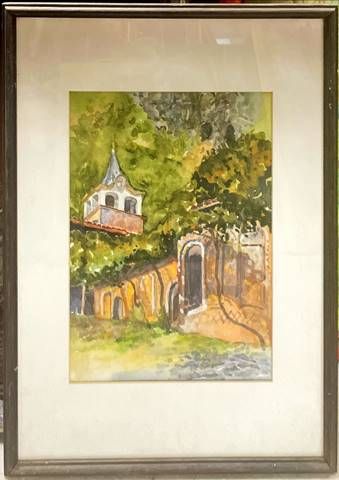 Картина акварел,картон в рамка