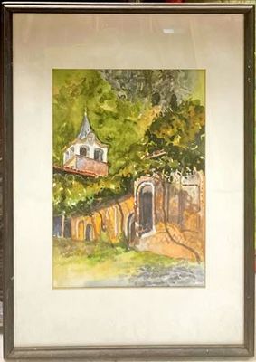 Картина акварел,картон в рамка Картина акварел,картон в рамка