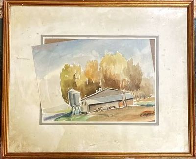 Картина акварел, хартия в рамка Картина акварел, хартия в рамка