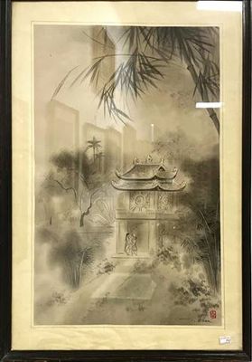 Картина акварел,хартия в рамка