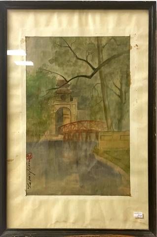 Картина акварел,хартия в рамка