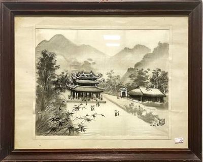 Картина акварел,хартия в рамка Картина акварел,хартия в рамка