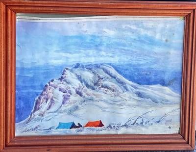 Картина акварел, хартия в рамка Картина акварел, хартия в рамка