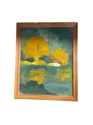 Картина масло , картон с рамка