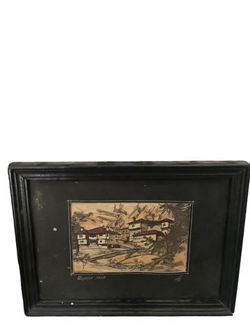 молив , хартия в рамка: Широката лъка молив , хартия в рамка: Широката лъка