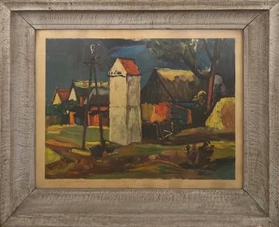 Картина масло върху картон с рамка и стъкло