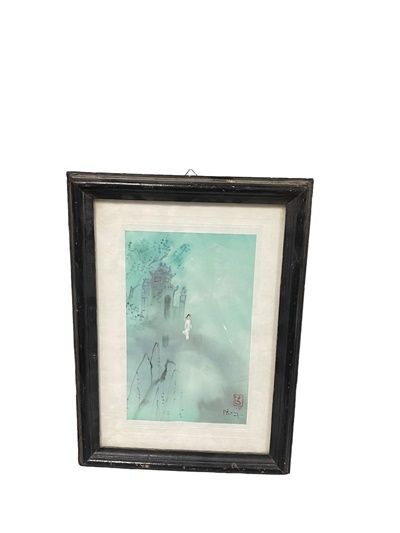 Картина Смесена техника върху текстил с рамка Картина Смесена техника върху текстил с рамка