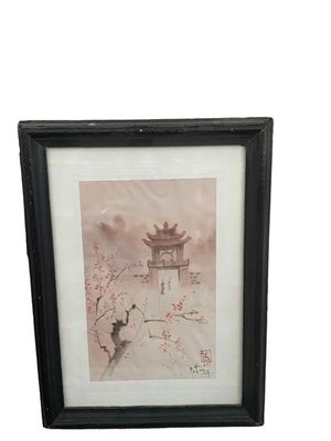 Картина Смесена техника върху текстил с рамка Картина Смесена техника върху текстил с рамка