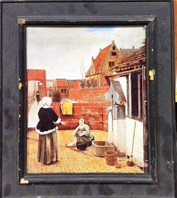 Картина масло върху фазер с рамка