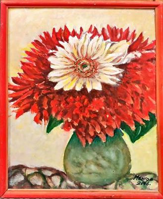 Картина масло върху фазер с рамка